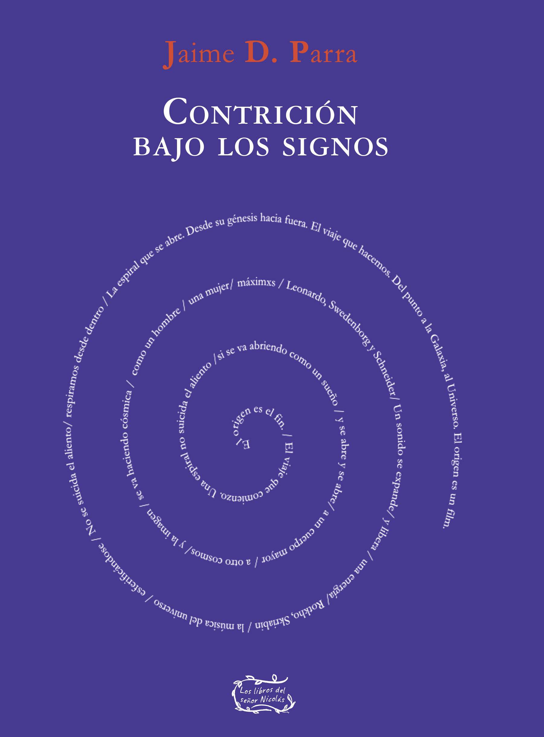 Novedad: Contrición bajo los signos, de Jaime D. Parra